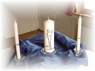 Hochzeitskerze HZ18 mit Namenskerzen aus Bea's Boutique, Rombach bei Aarau, Aargau